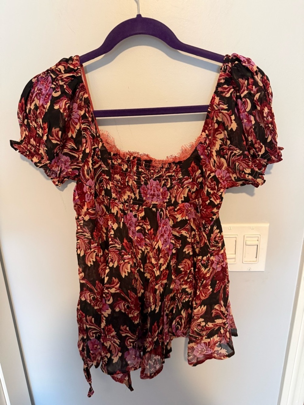 NWT By Anthropologie Ruffled Asymmetric Sweetheart Top - Picture 9 of 10